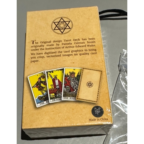 615 - Luxury TAROT set with 78 Original Cards and instructions, velvet storage pouch and cellophane wrappi... 