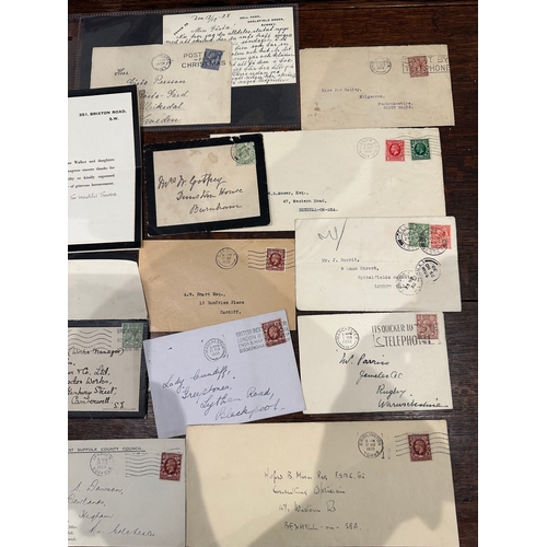 669 - Collection of UK GB covers including QV 1860 two penny blue Edinburgh stamp and many penny red stamp... 