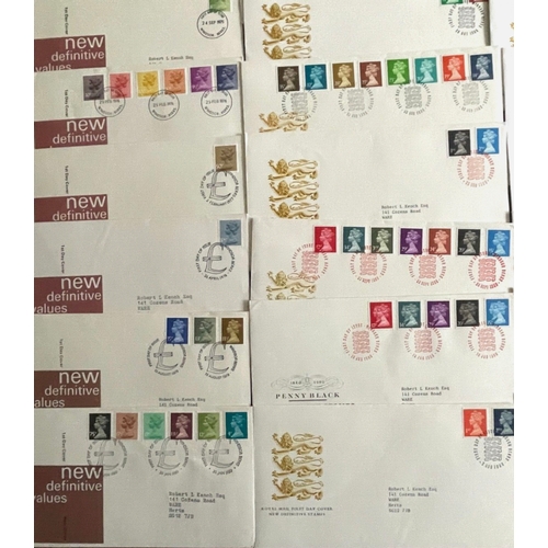 711 - UK GB small collection of 45 Definitive First Day Covers from 1970 to 2009. FDC 's with Machin stamp... 