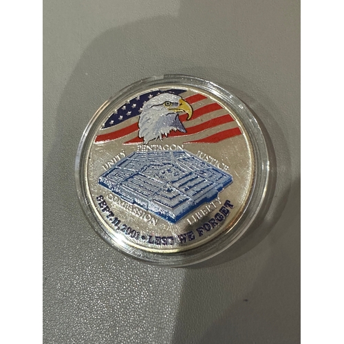 18 - USA Pentagon 9/11 2001 commemorative 0.999 fine silver coin