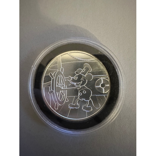 60 - Mickey Mouse Steamboat Willie 999 Fine Silver AG coin in capsule