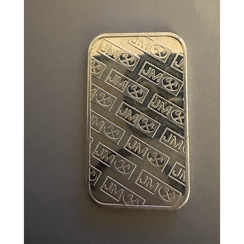 74 - Silver Bullion Bar by Johnson Matthey, 999 fineness