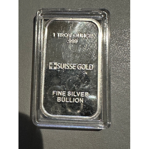 125 - Chinese Year of the Dragon 2012 Fine Silver Bullion Bar by 'SUISSE GOLD' 0.999 fineness