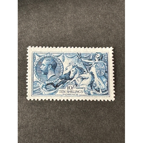 143 - GB KG 10 Shillings mint Seahorses stamp, blue MNH, FACSIMILE / REPLICA / FORGERY ( original would ha... 