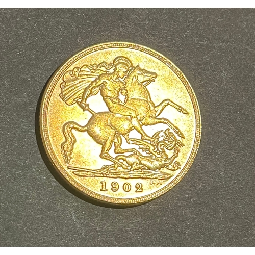 363 - GB KEVII gold plated sovereign coin 1902