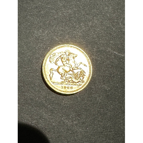 386 - 1966 gold plated half sovereign GB QE2