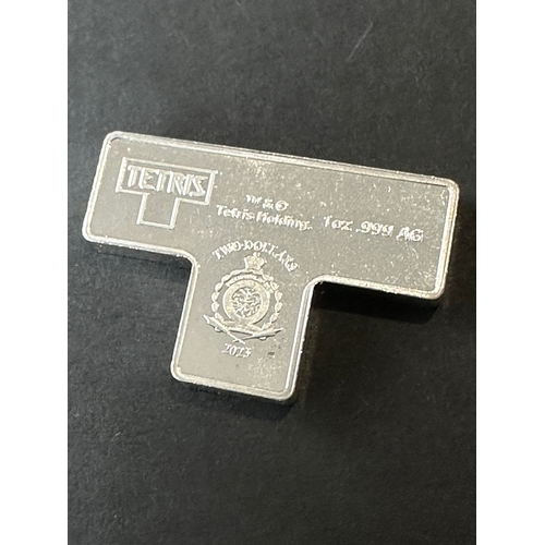 394 - TETRIS unique / novelty fine silver 0.999 bullion / ingot, 2023