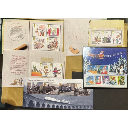 564 - Mint (no gum) mini sheets and prestige booklet panes with unfranked stamps, face value approx. £54