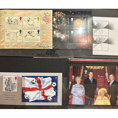 600 - Royal Mail Mini sheets, useable commemorative GB stamps, face value £ 52.53, inc. 28 first class sta... 