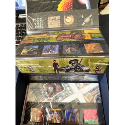 707 - Millennium stamps 1999 complete Presentation Packs in collection box ( tears in plastic )