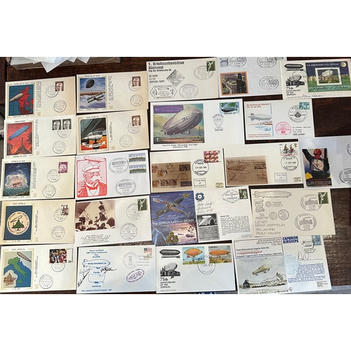 102 - collection of German and others Graf Zeppelin WW1 First Day Covers, postcards etc. with stamps on (2... 