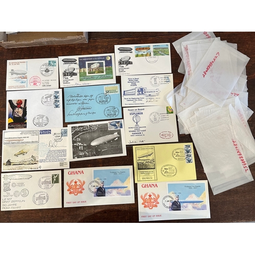 102 - collection of German and others Graf Zeppelin WW1 First Day Covers, postcards etc. with stamps on (2... 