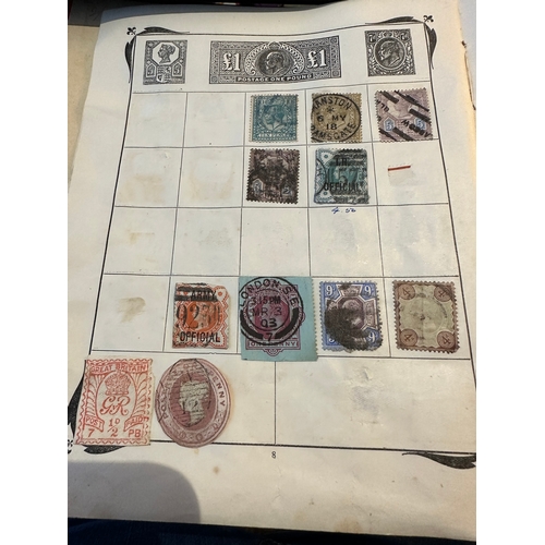 151 - Antique Stanley Gibbons Improved stamp Album from 1916 including QV, KE, KG GB and Commonwealth stam... 