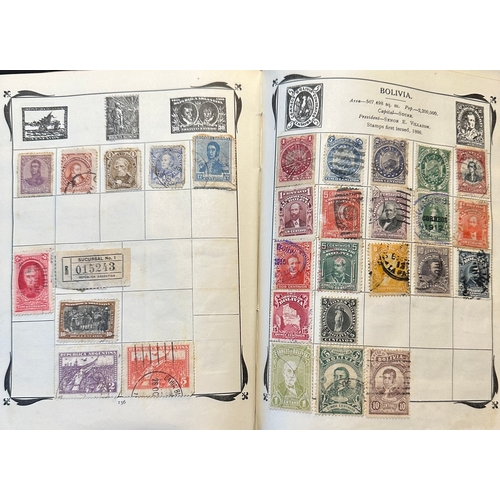 151 - Antique Stanley Gibbons Improved stamp Album from 1916 including QV, KE, KG GB and Commonwealth stam... 