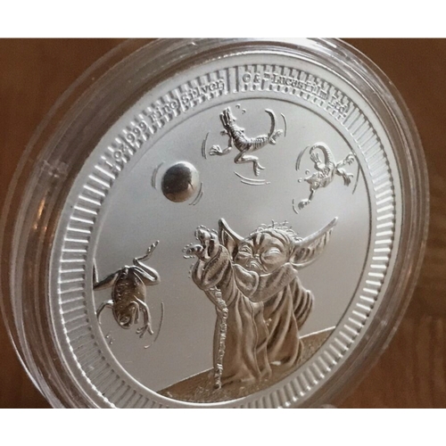 296 - A 2024 Grogu Baby Yoda Star Wars 1oz fine silver $2 coin in capsule