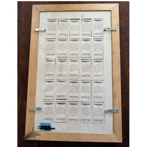 330 - Cigarette Cards in interchangeable frame, 48cm x 32cm external frame measurements. Cards included Ew... 