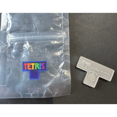 394 - TETRIS unique / novelty fine silver 0.999 bullion / ingot, 2023