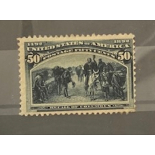 447 - 1893 US Columbus Expo 50c mint/h gummed stamp. High cat value c. $1500