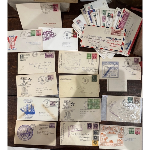 463 - collection of US stamps FDC airmail covers that were in one vintage album, from 1890 mainly mid cent... 