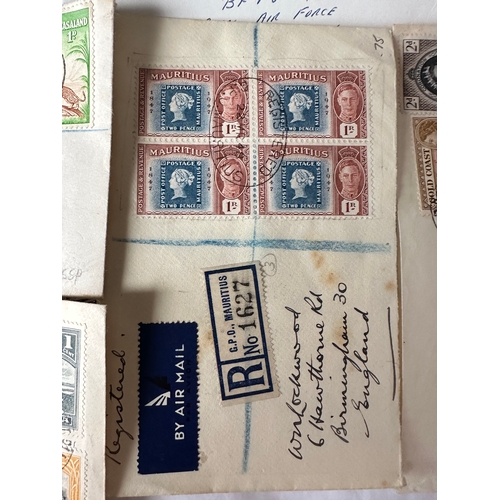 464 - Stamps on commonwealth, Argentina and Zanzibar (postcard) registered and Airmail covers inc Mauritiu... 