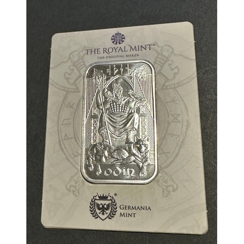 485 - Odin Fine silver bullion bar (stacker), 999.9 fineness sealed