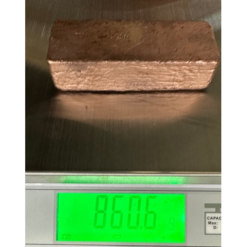 541 - COPPER ingot / bullion bar, hand poured for craft / speculative / investment