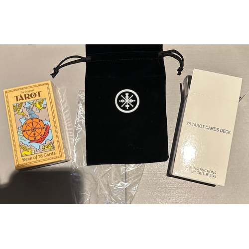 615 - Luxury TAROT set with 78 Original Cards and instructions, velvet storage pouch and cellophane wrappi... 