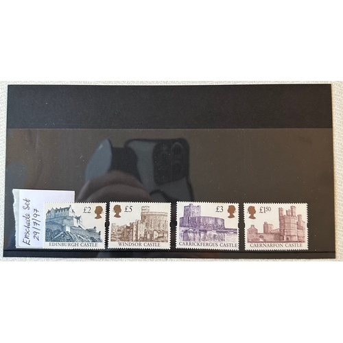 688 - Royal Mail UK GB Enschede set of castles,1997 with useable face value