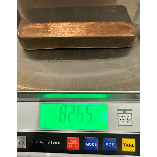 693 - Copper bullion bar, hand poured for crafts etc