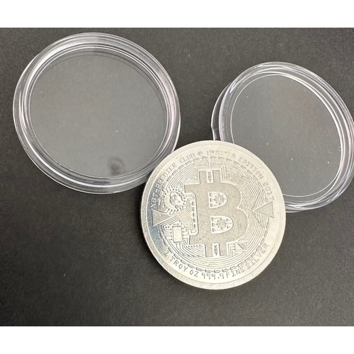 698 - Silver Bitcoin token, 2017 Limited edition a/f, with capsule, 999.9 fineness