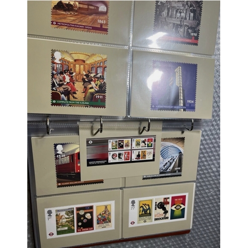 710 - UK GB Royal Mail PHQ Postcards collection to around 2013 in 6 RM albums including London Underground... 