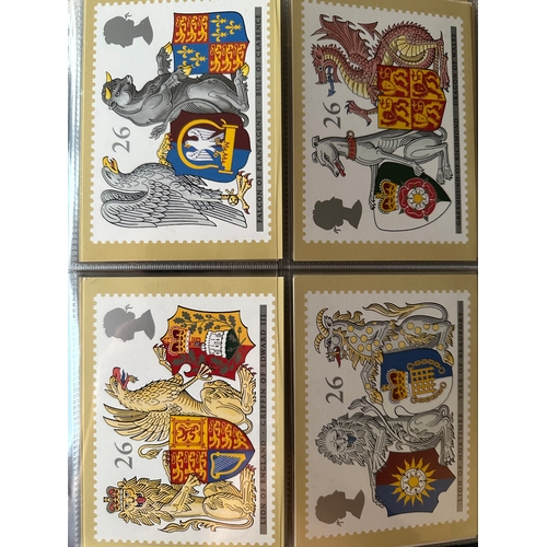 713 - GB Royal Mail PHQ post cards in an album, approx. 25 sets plus a few others c.137 in total, mint and... 