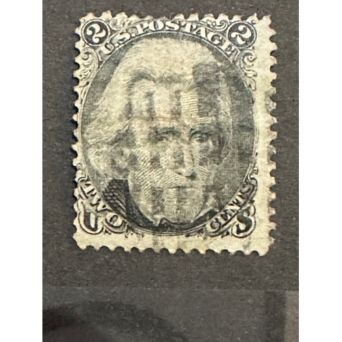 759 - Rare US / USA 1867 2c grill stamp, Andrew Jackson having high cat value