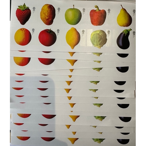 608 - 140 First class self adhesive Fruit and Veg stamps, face value £ 231