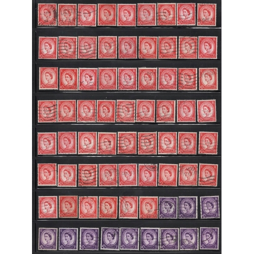 147 - UK GB 700+ used Wilding Definitive stamps, pre-decimal inc pairs and a few of blocks of 4 and a very... 