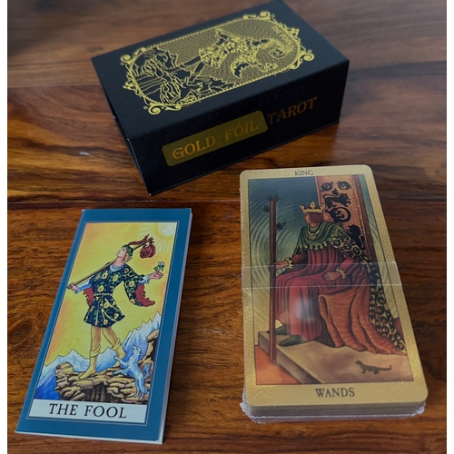 81 - Gold foil Tarot cards set in original packaging, unused