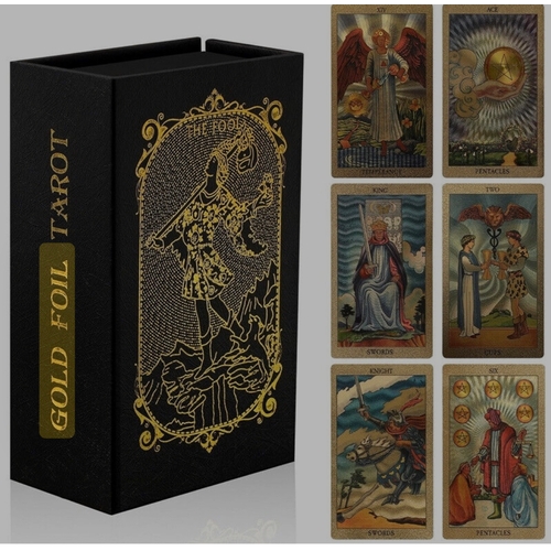 81 - Gold foil Tarot cards set in original packaging, unused