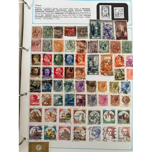 253 - SG WORLDEX stamp album ( incomplete pages - excludes most commonwealth ) with hundreds of stamps fro... 