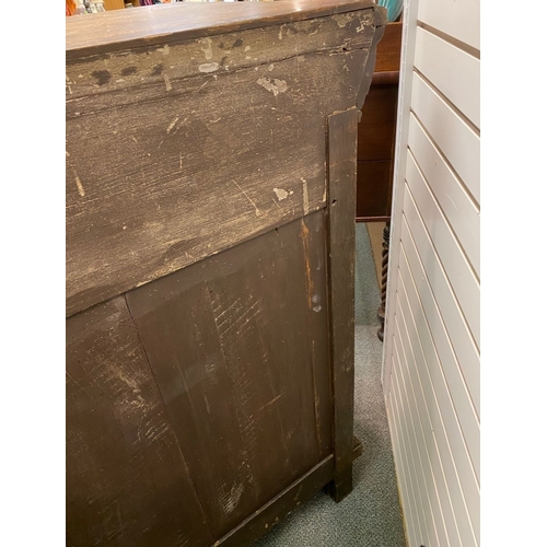 20 - Antique Edwardian buffet French oak server hall cupboard, BUYER TO COLLECT from PWLLHELI Gwynedd