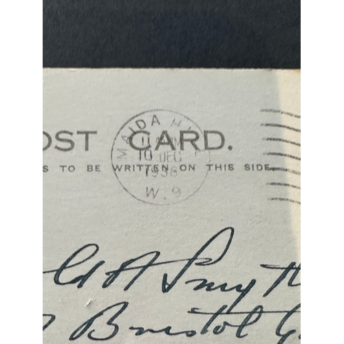 116 - GB KEVIII Abdication day cancelled 1d red stamp on postcard London W.9 MAIDA