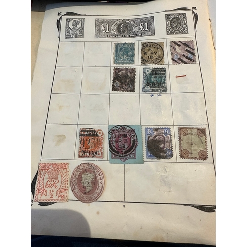 151 - Antique Stanley Gibbons Improved stamp Album from 1916 including QV, KE, KG GB and Commonwealth stam... 