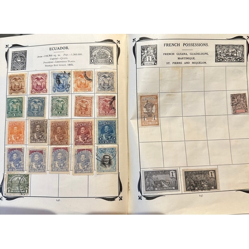 151 - Antique Stanley Gibbons Improved stamp Album from 1916 including QV, KE, KG GB and Commonwealth stam... 