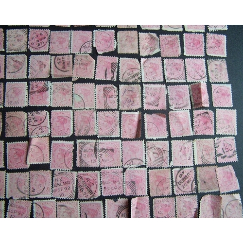 327 - bundle of c.350 NZ QV New Zealand one penny stamps including pairs
