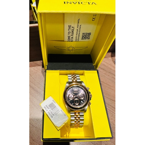 29 - INVICTA gents / unisex divers watch, silver and rose gold coloured stainless steel bracelet