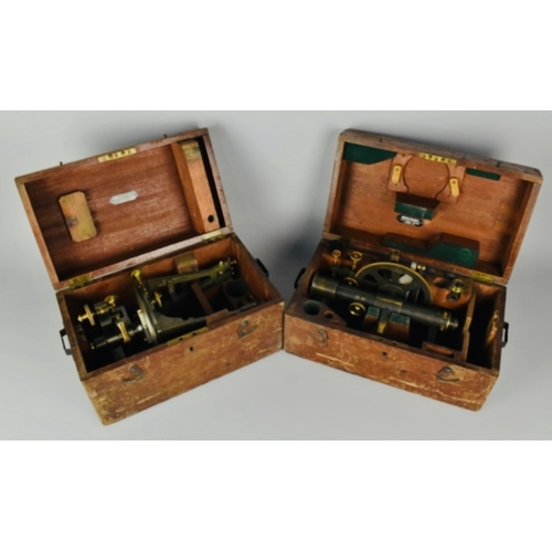 44 - rare Late19th Century Cased Military Troughton & Simms Transit Theodolite No. 149, 14.5CM diameter c... 