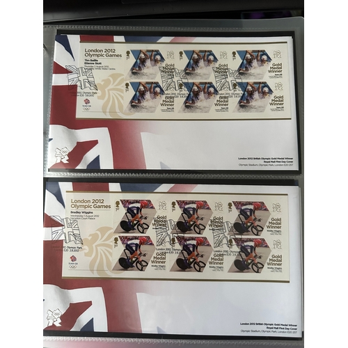 72 - London 2012 Olympic and Paralympic Team GB Gold medal winners FDC stamps Complete collection ( 34 & ... 