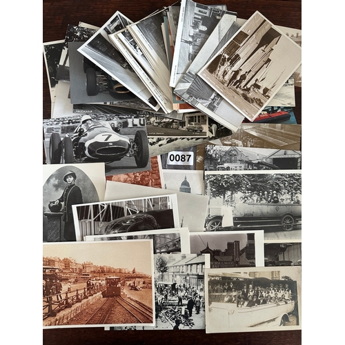86 - approx 75 vintage postcards with reproduction pictures having transport interest from late 19th cent... 