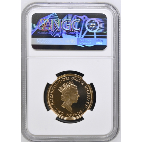 0 - 1986 scarce Limited Edition (of 3,277) Proof £2 Commonwealth Games double sovereign 22k gold coin QE... 