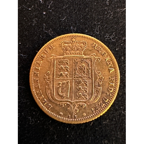 2 - 1873 QV young head, shield back sovereign 4g, die 185, GF grade