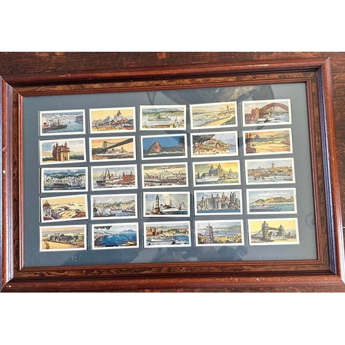 330 - Cigarette Cards in interchangeable frame, 48cm x 32cm external frame measurements. Cards included Ew... 